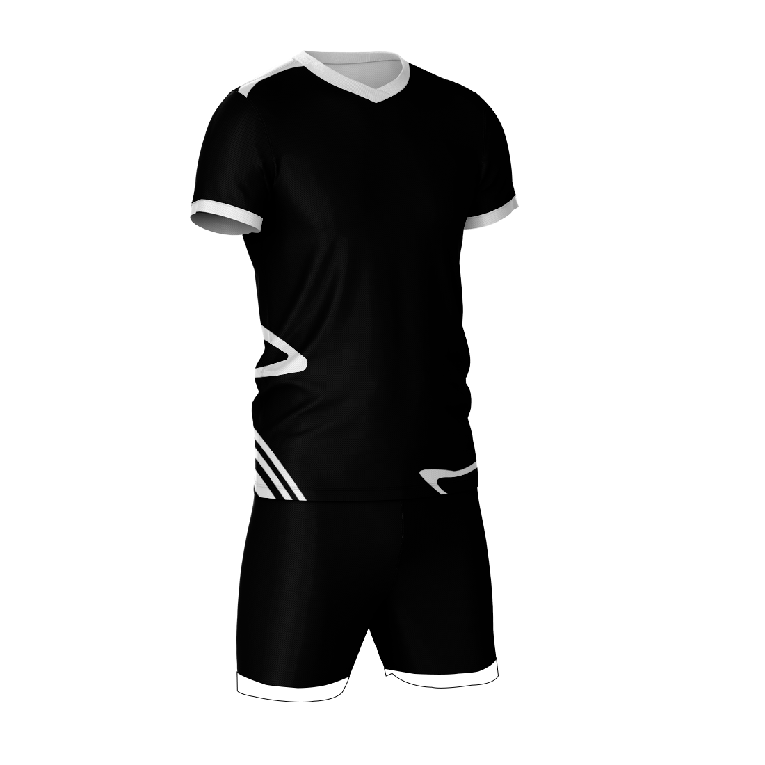 Premium black phantom sports jersey side angle sportswear view