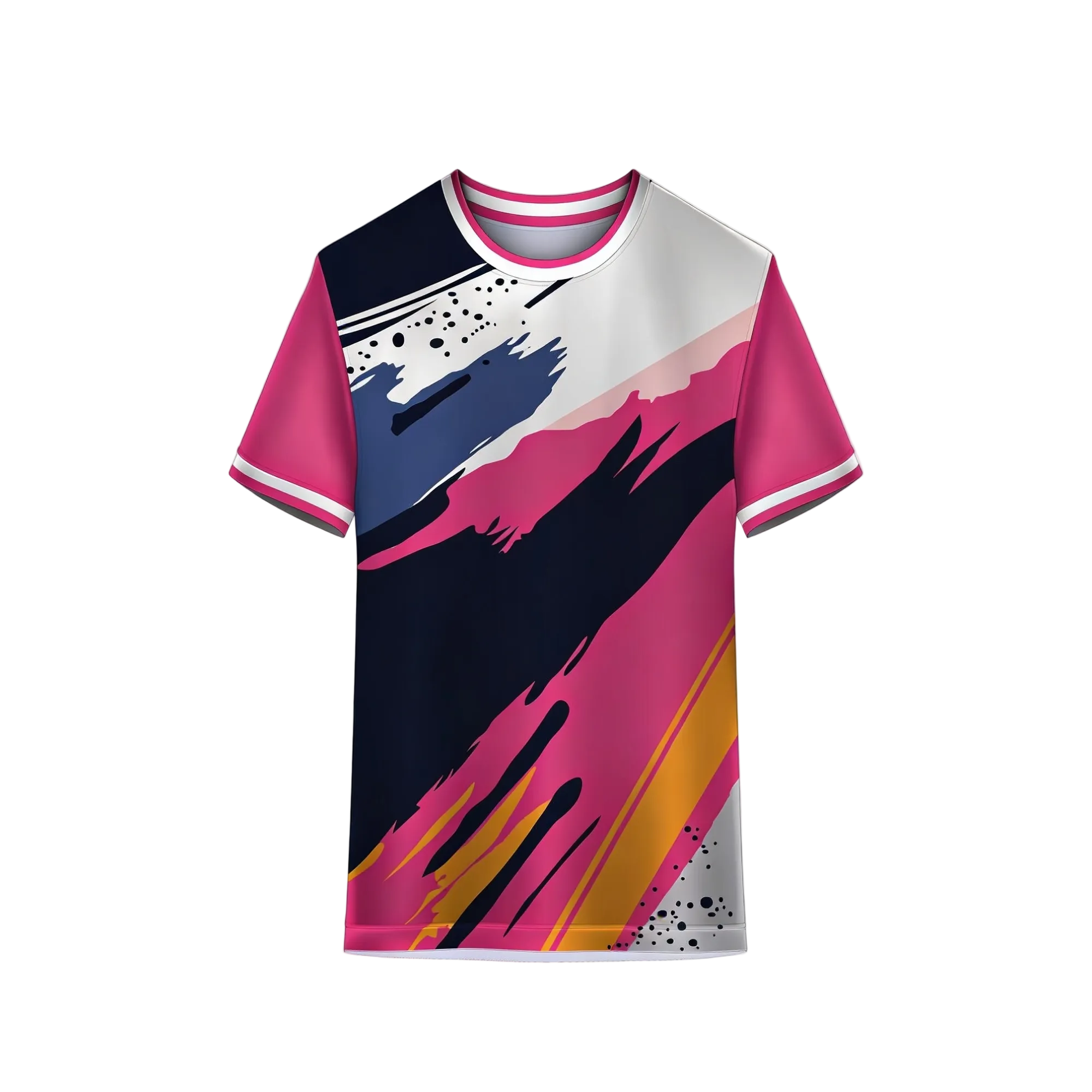 Black pink custom sports t-shirt for cricket and football teams with sublimation printing by NextPrint India
