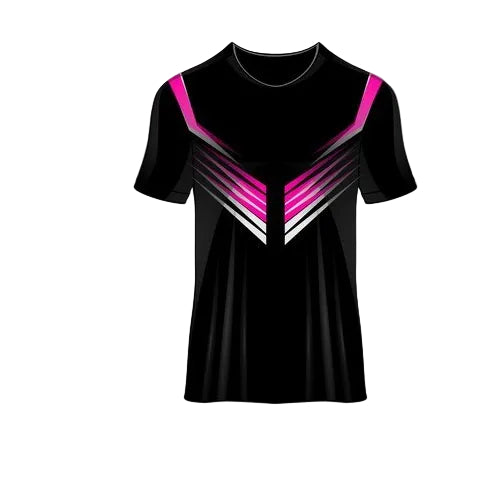 Black pink white geometric custom esports jersey front view