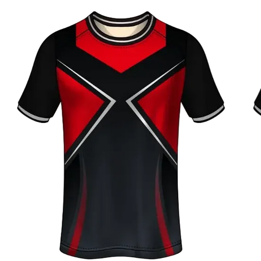 Black red custom esports jersey front view