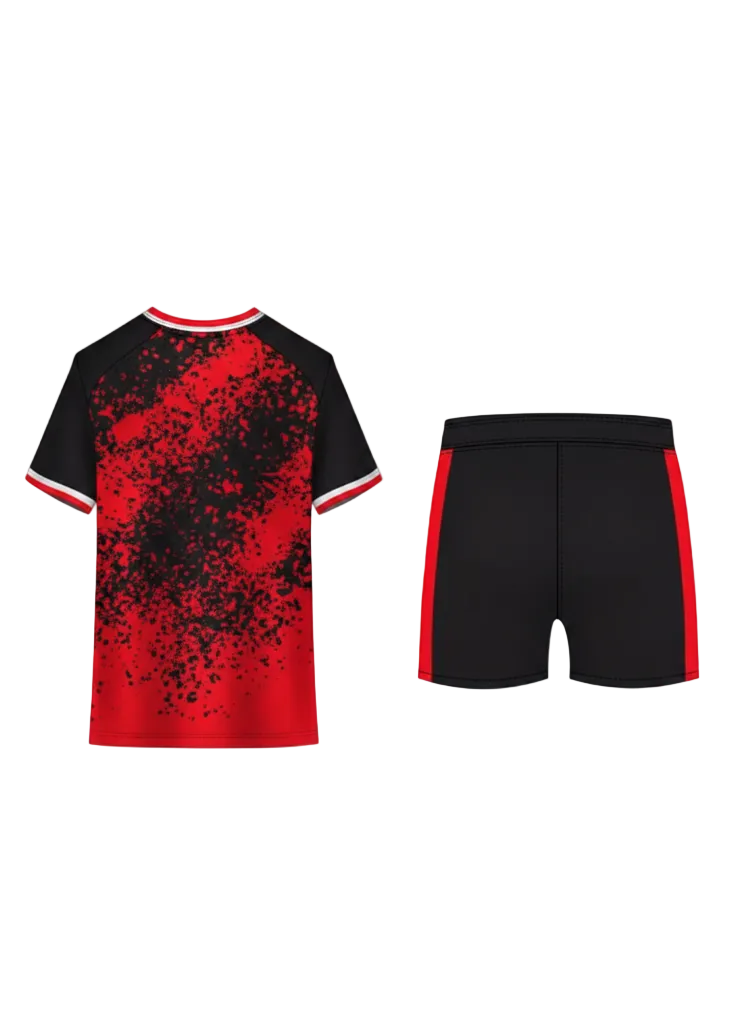 Next print Black Red Custom Sports Jersey Set with Shorts | Personalized Team Uniform | Cricket Football Training Kit India