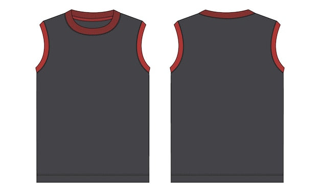 Next Print black and red sleeveless t - shirt with a red stripe.
