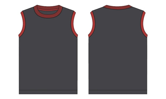 Next Print black and red sleeveless t - shirt with a red stripe.