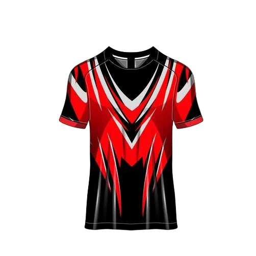 Black red V-shape custom esports jersey front view
