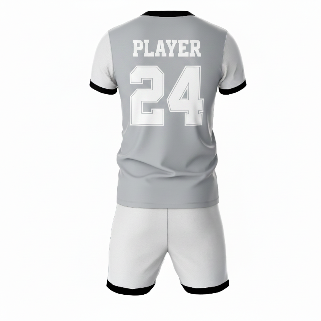 Black shadow edge sports jersey set for men back view