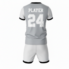 Black shadow edge sports jersey set for men back view