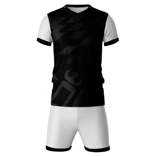 Black shadow edge sports jersey set for men front view