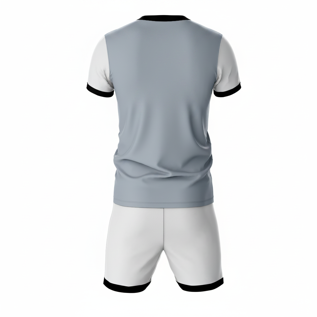 Black shadow stripe sports jersey set for men back view