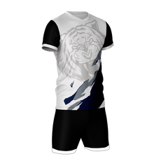 Premium black tiger strike sports jersey side angle sportswear view