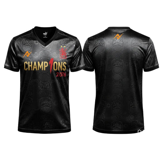 Black Victory Pattern Sports Jersey front view
