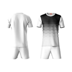 Men black white sportswear co-ord set side angle view