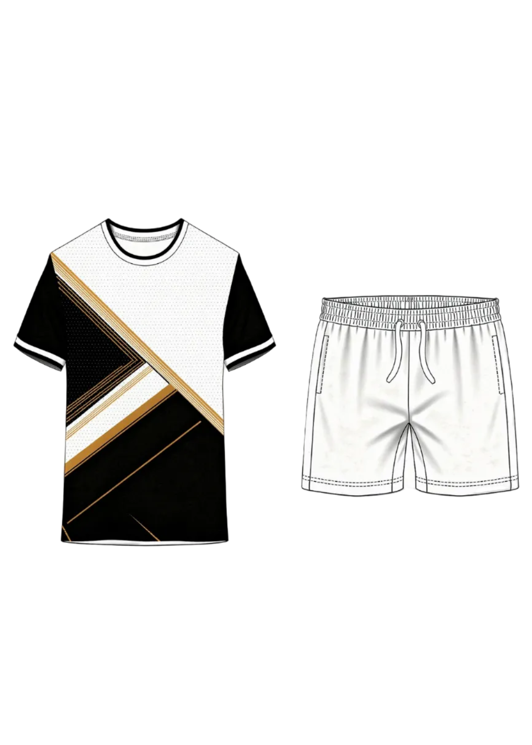 Black and white custom sports jersey with shorts personalized team uniform India