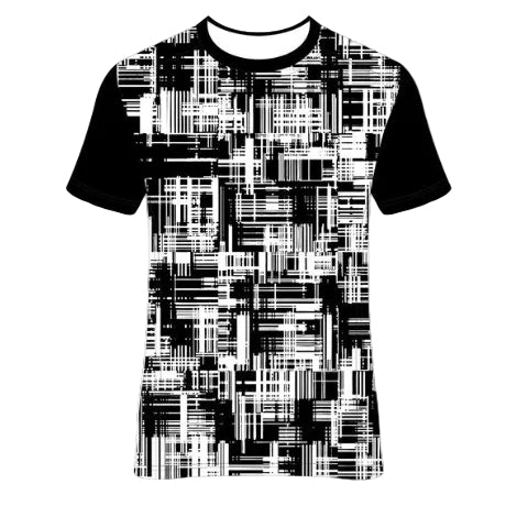 Black white grid esports jersey front view