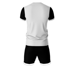 Premium black white pattern sports jersey side angle sportswear view