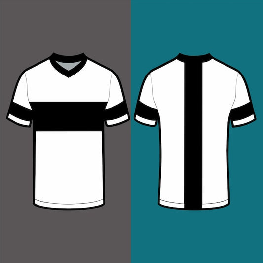 Next Print black and white shirt with a white stripe on the front