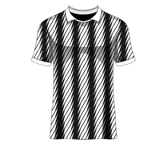 Black white striped custom esports jersey front view