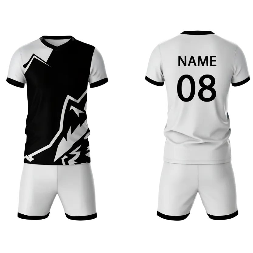 Black wolf strike sports jersey set for men back view