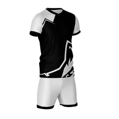 Premium black wolf strike sports jersey side angle sportswear view