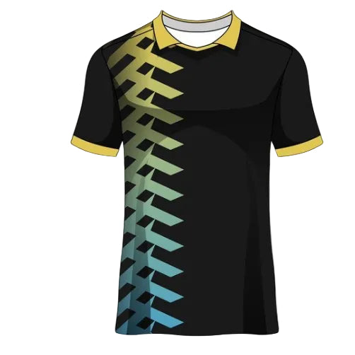 Black yellow gradient custom esports jersey front view