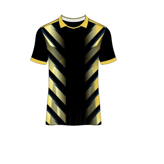 Black yellow striped custom esports jersey front view