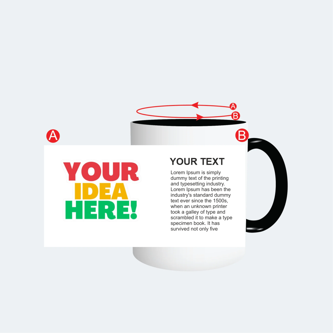 Customised Black Colour Mug