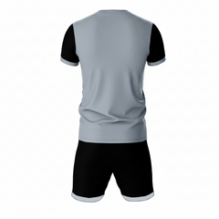 Blue geometric edge sports jersey set for men back view