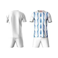 Men blue geometric pattern sportswear co-ord set side angle view