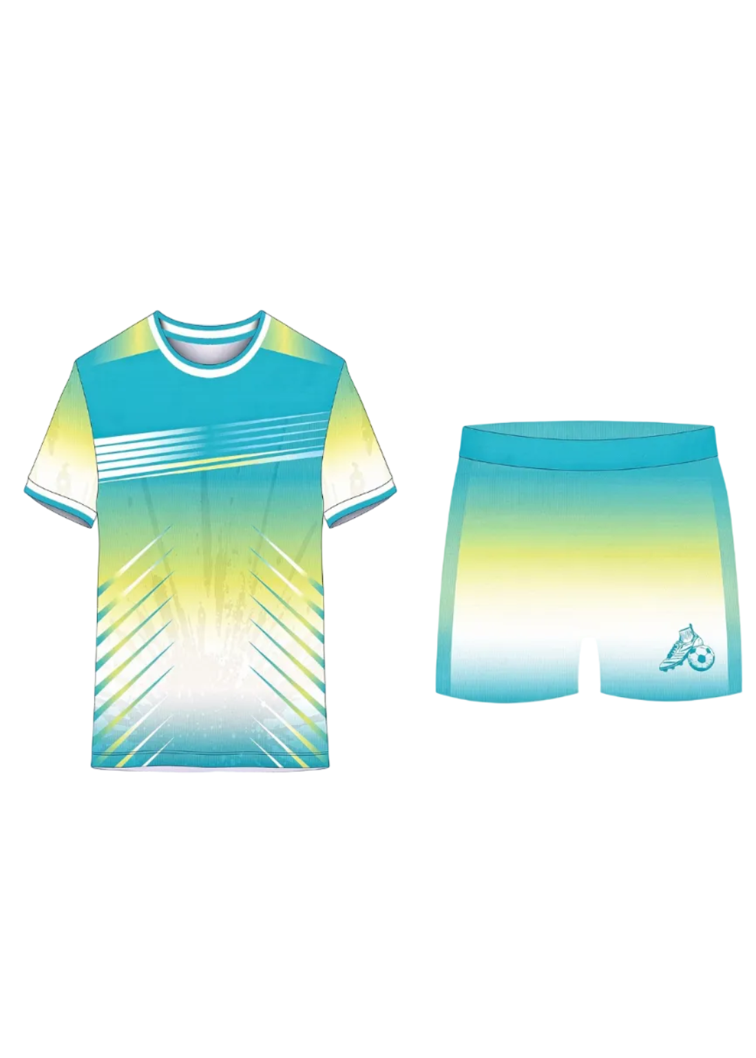 Blue gradient sports jersey and shorts set custom teamwear India with name and number printing