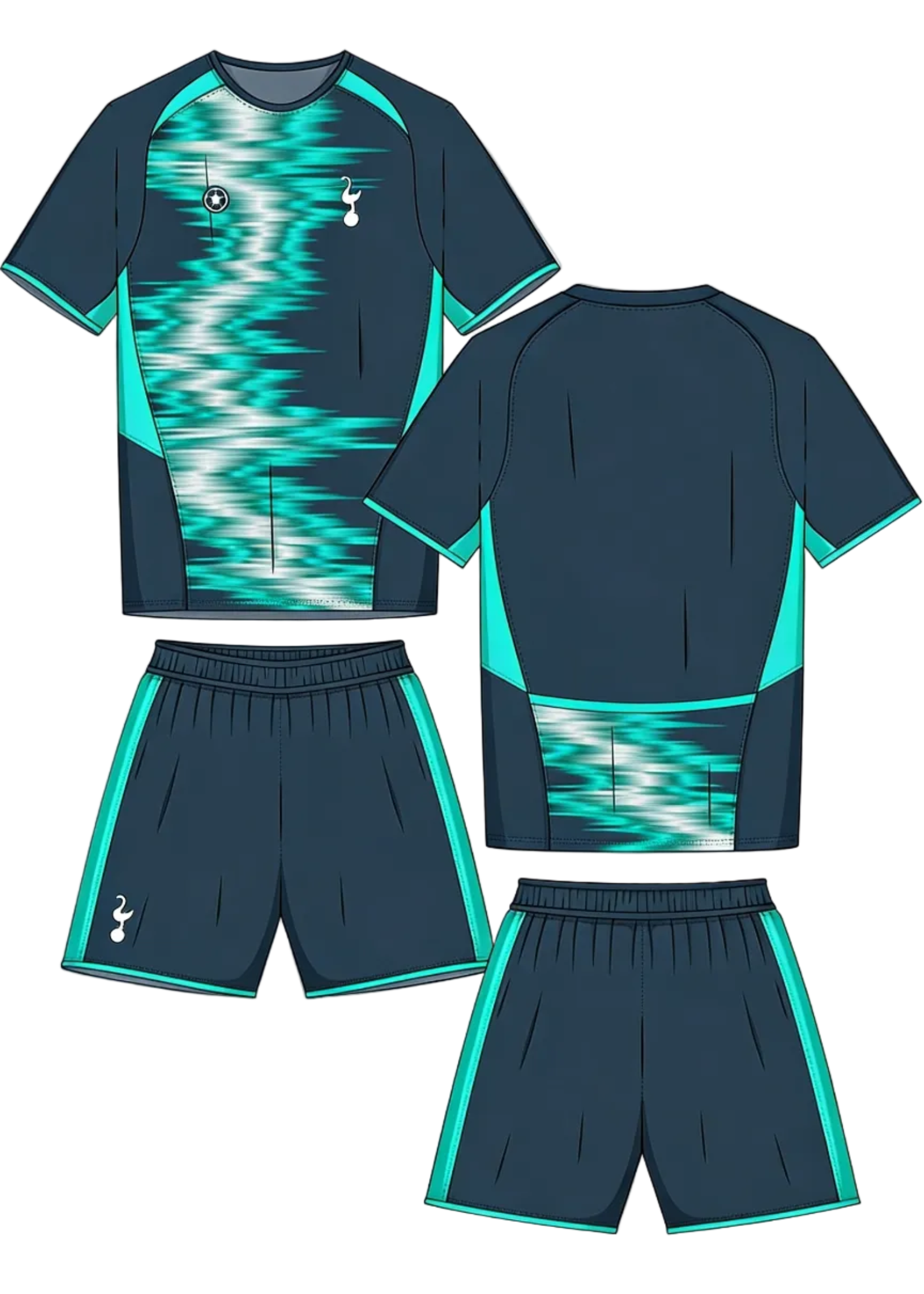 Next print Custom Blue Green Football Jersey and Shorts Set | Personalized Soccer Kit | India