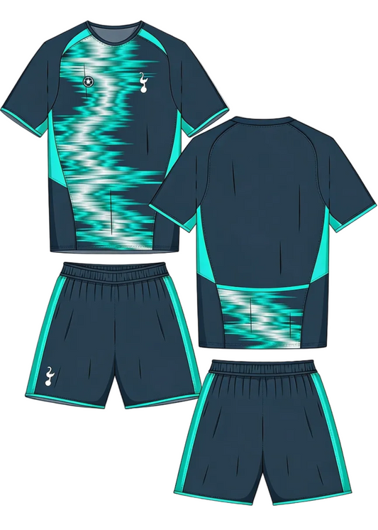 Next print Custom Blue Green Football Jersey and Shorts Set | Personalized Soccer Kit | India