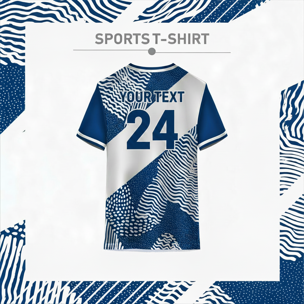 Blue grey athletic round neck jersey for sports teams