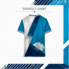Blue Grey Custom Team Sports Jersey Round Neck Design