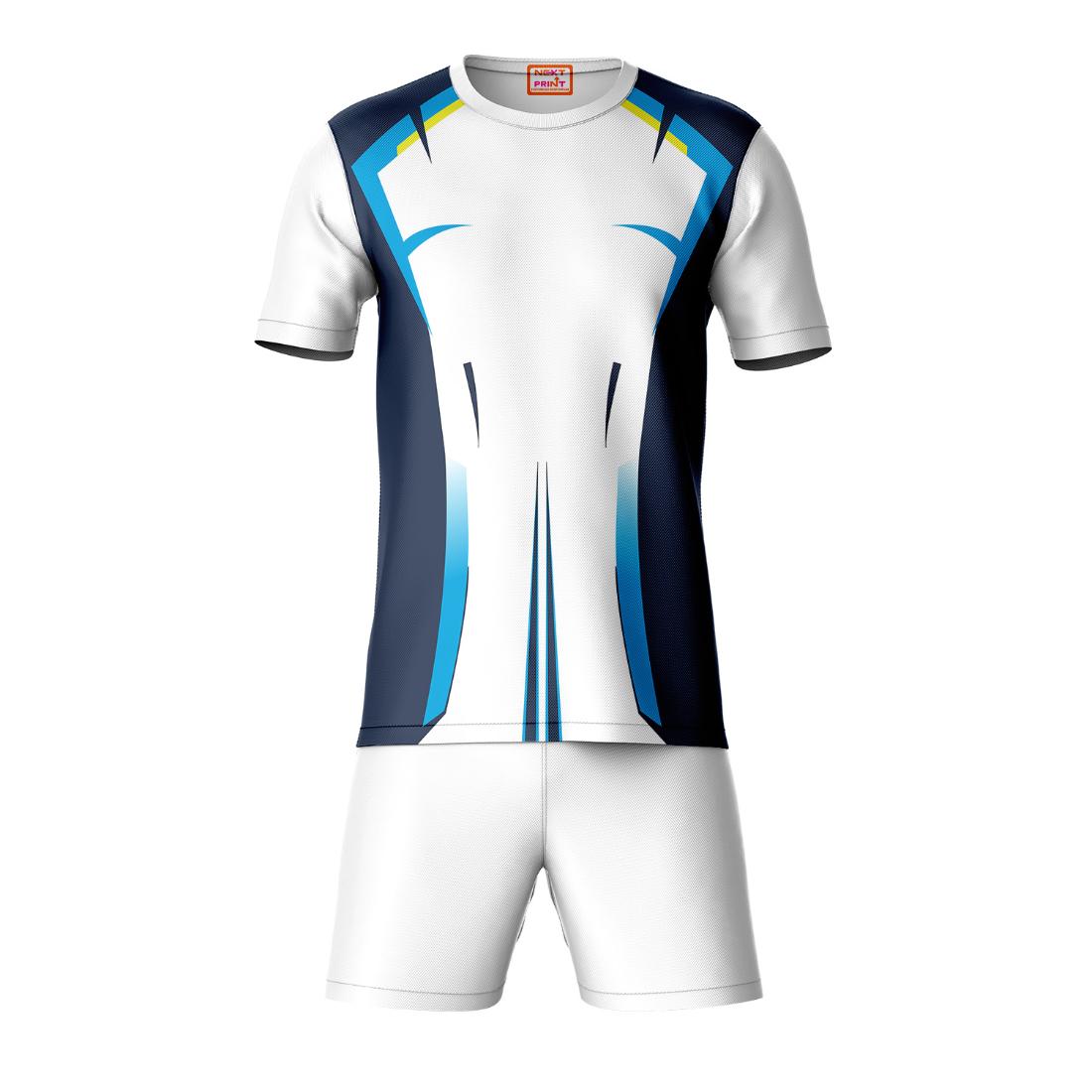 Blue half sleeve sports t-shirt with white shorts co-ord set front view