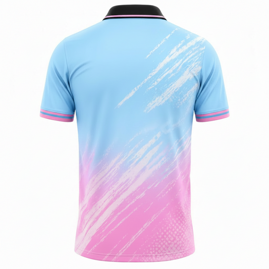 Next print Blue Pink Cricket Jersey Custom Name Number – Premium Team Wear India