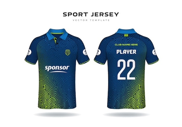 Blue Red and Pink Modern Sports Jersey Design Vector Template