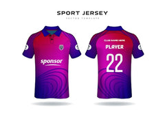 Blue Red and Pink Modern Sports Jersey Design Vector Template