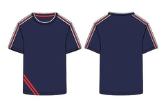 Next Print blue and red t shirt with a red stripe