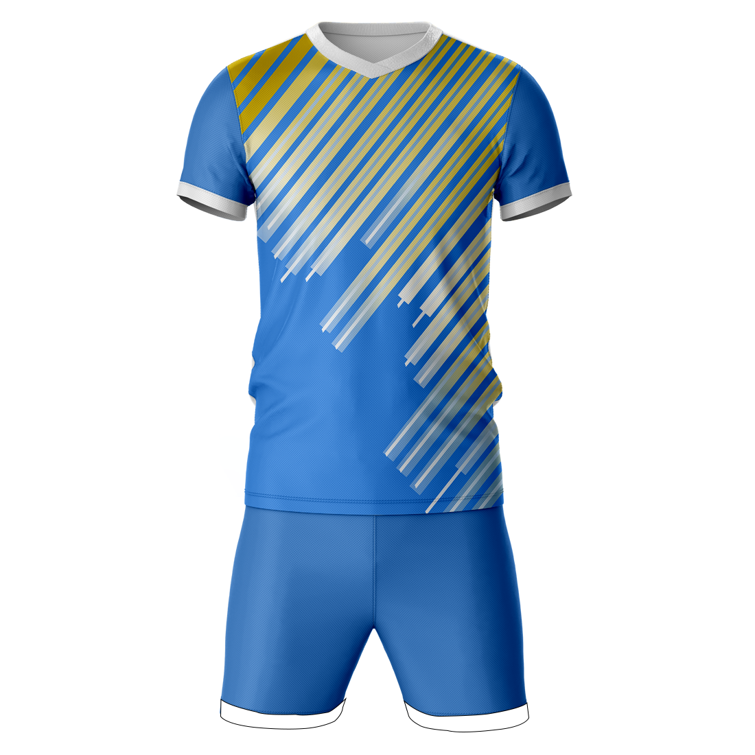 Blue sports jersey with shorts front view for men