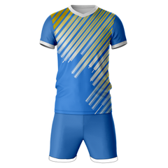 Blue sports jersey with shorts front view for men