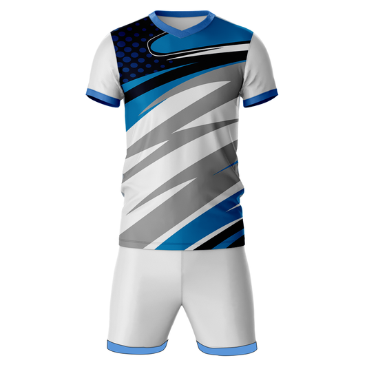 Blue thunder wave sports jersey set for men front view