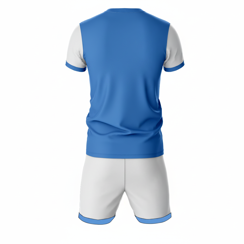 Blue wave fusion sports jersey set for men back view