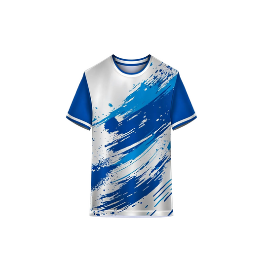 Blue and white custom sports jersey for cricket and football teams