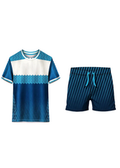 Next print Premium Blue & White Sports Jersey with Shorts – Custom Team Uniform