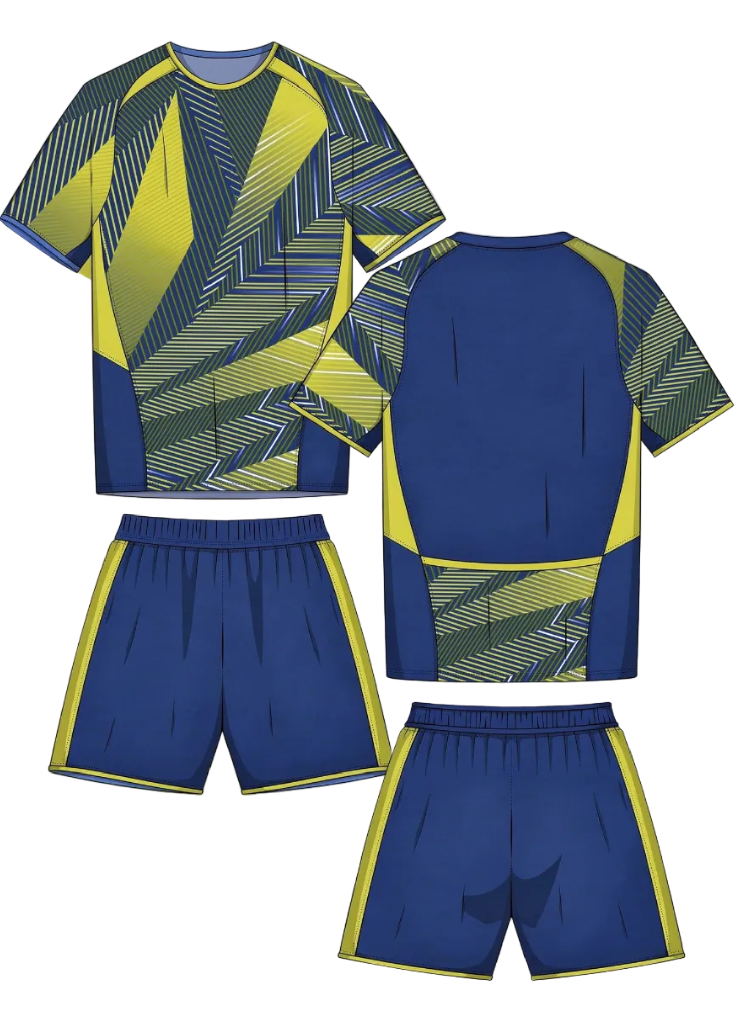 Next print Custom Blue Yellow Sports Jersey with Shorts – Personalized Team Uniform | Cricket, Football & Training Kit