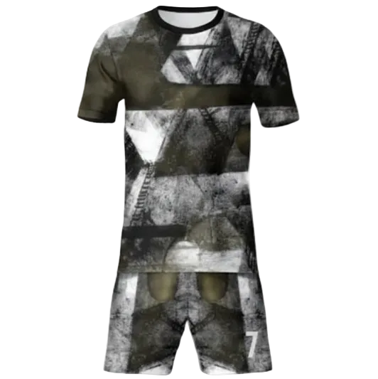 Charcoal shadow sports jersey with matching shorts front view