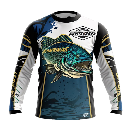 Next Print a close up of a fishing shirt with a large fish on it generative jersey.