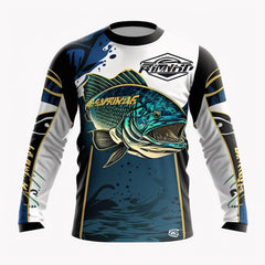 Next Print a close up of a fishing shirt with a large fish on it generative jersey.
