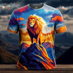 Next Print Colorful lion graphic printed tshirt