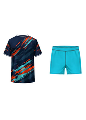 Next print Colorful Sports Jersey with Shorts – Custom Printed T-Shirt & Blue Athletic Shorts
