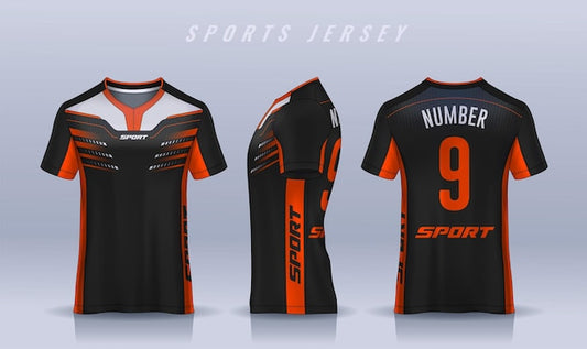 a couple of sports jerseys with the number 9 on them